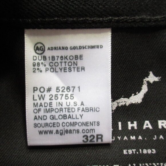 NWT Adriano Goldschmied AG Alexxis Slim in Kobe Black Selvage Jeans 32 - Picture 7 of 10